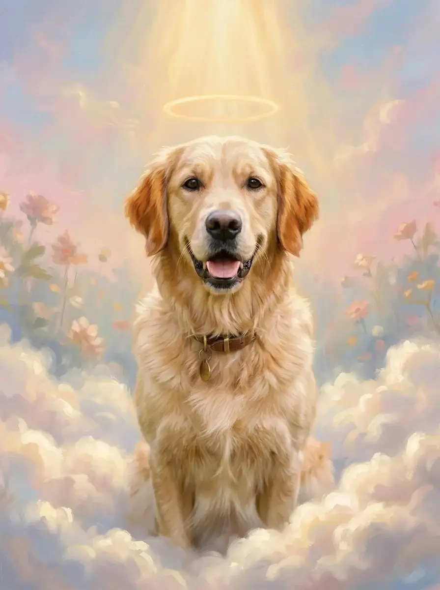 Angel memorial pet portrait example