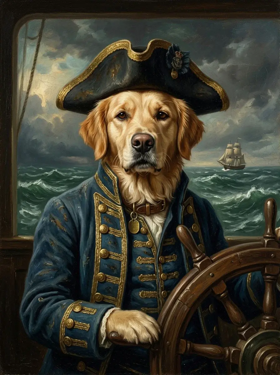 The Sea Captain pet portrait example