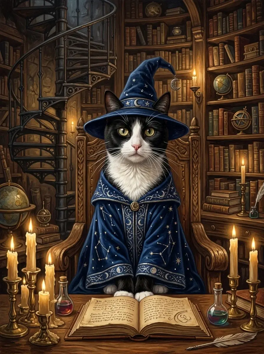 The Wizard pet portrait example