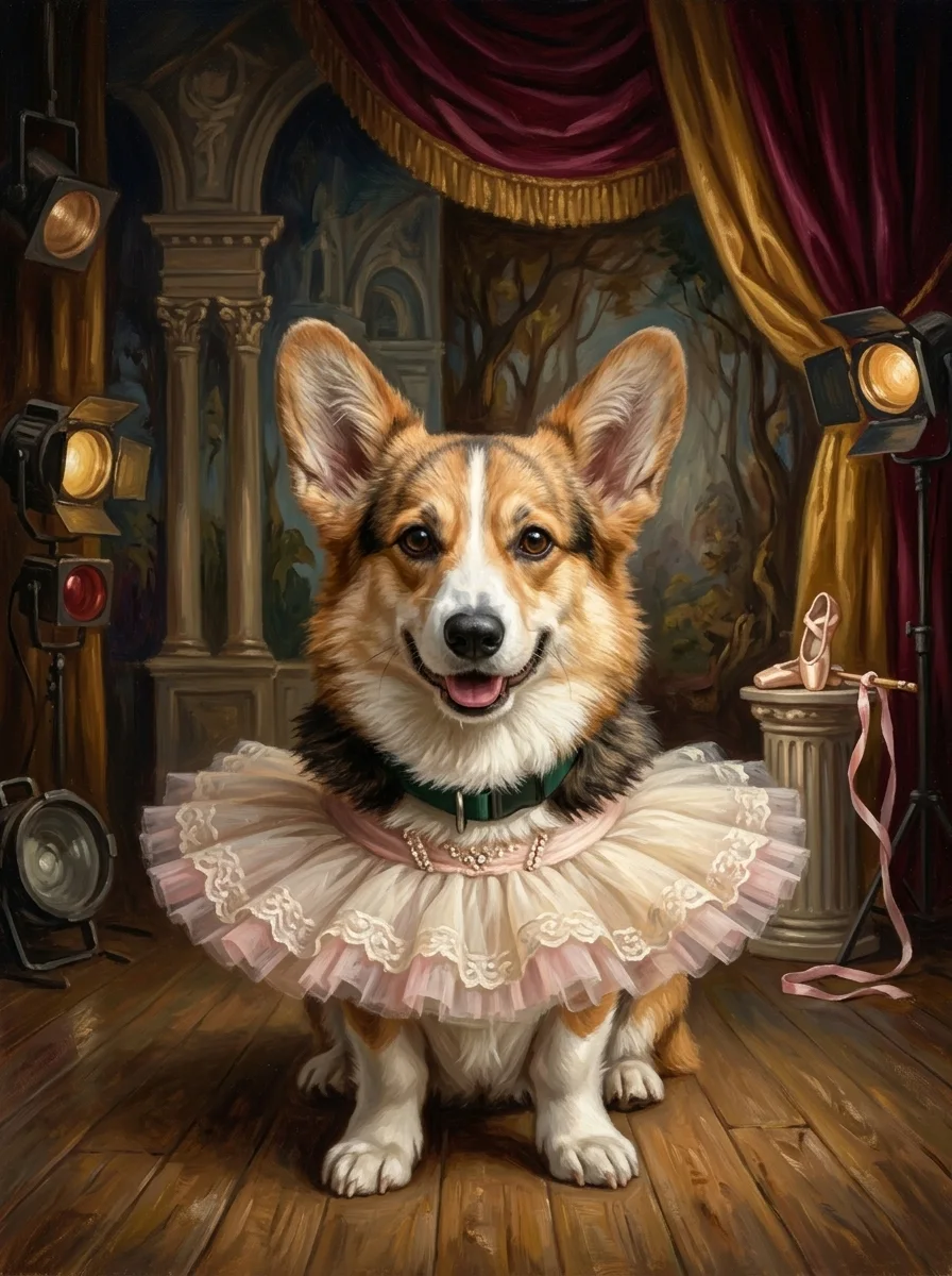 The Ballerina pet portrait example