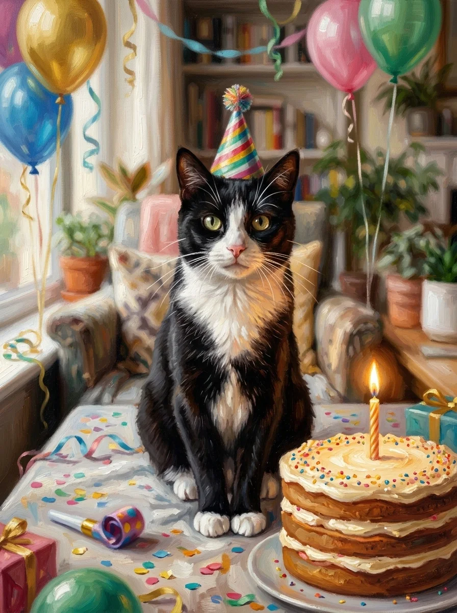 The Birthday Star pet portrait example