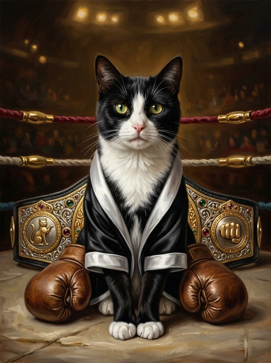 The Champion pet portrait example