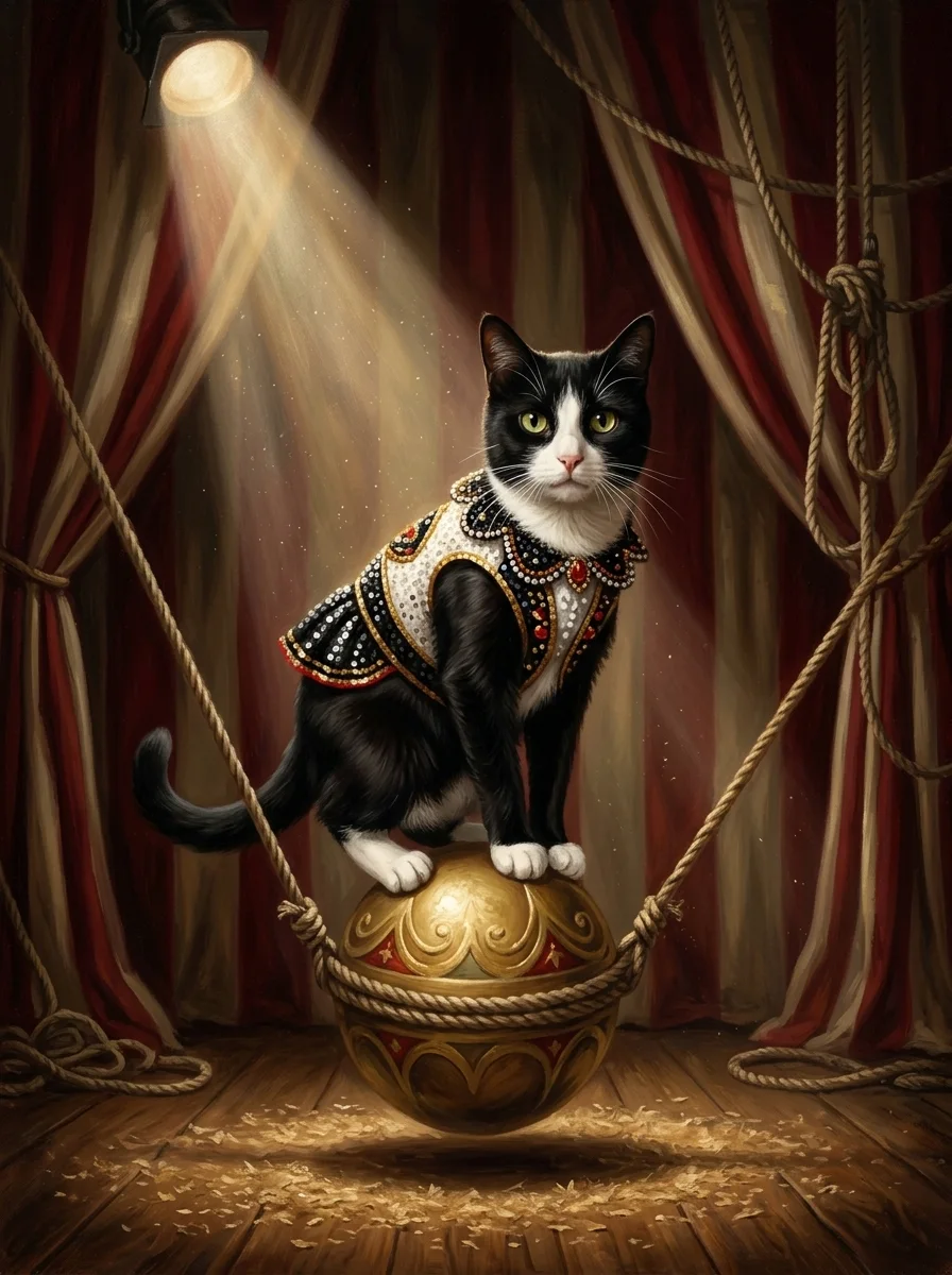 The Circus Performer pet portrait example