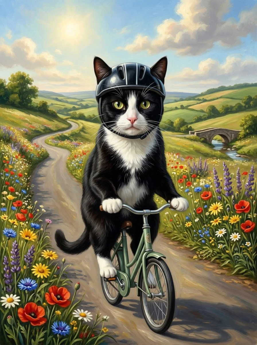 The Cyclist pet portrait example