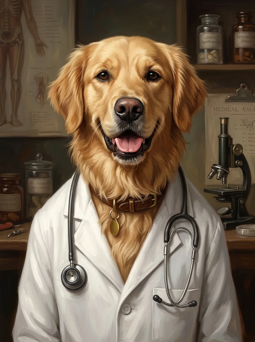 The Doctor pet portrait example