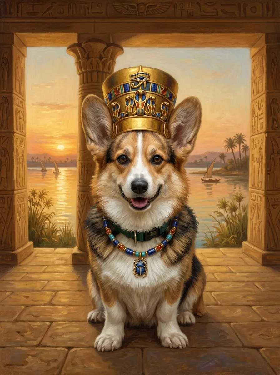 The Egyptian Goddess pet portrait example