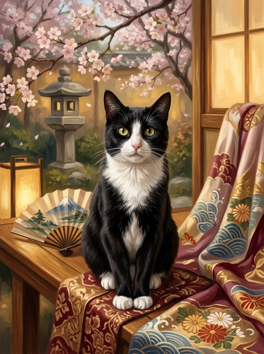 The Geisha pet portrait example