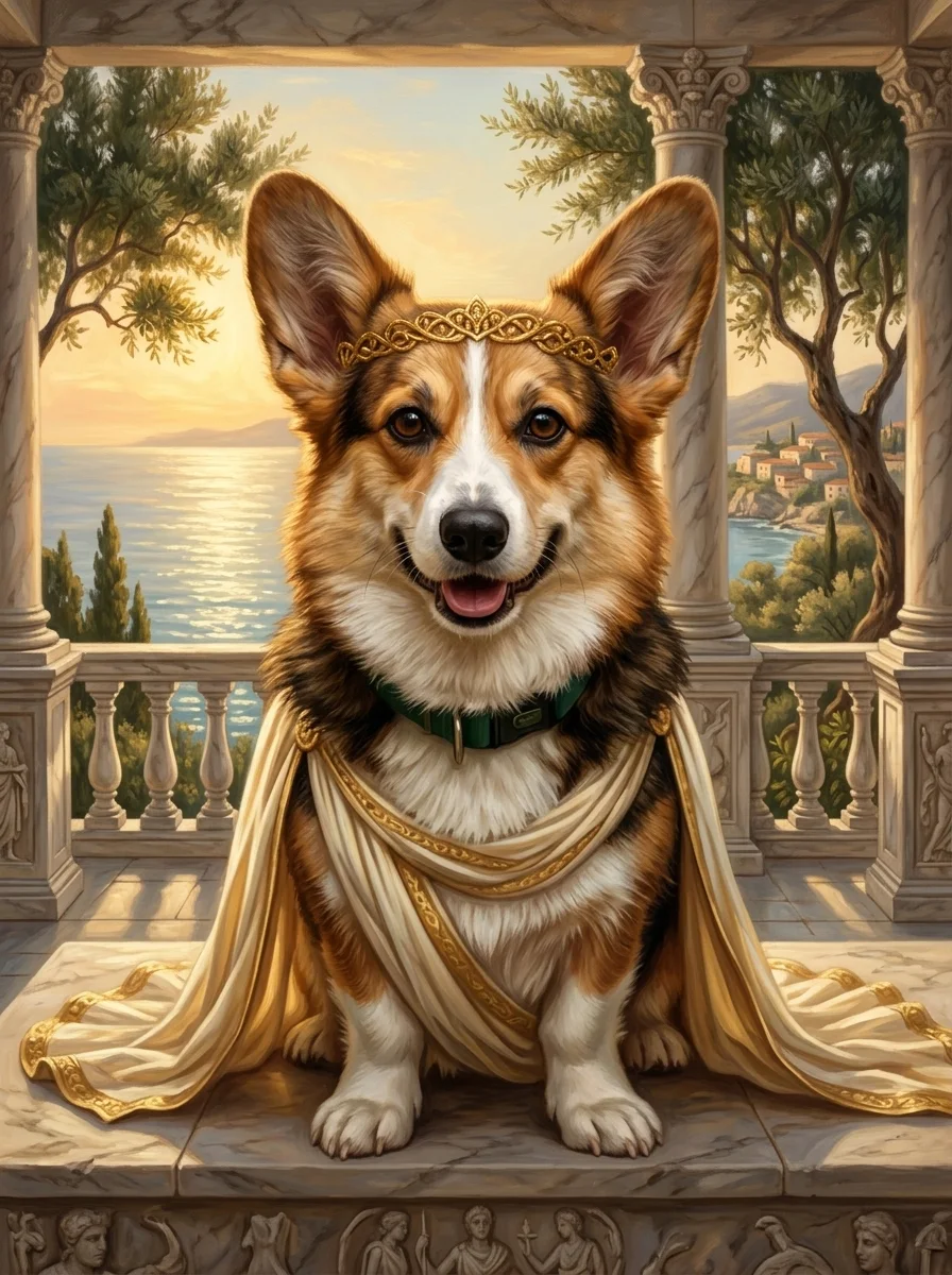 The Greek Goddess pet portrait example