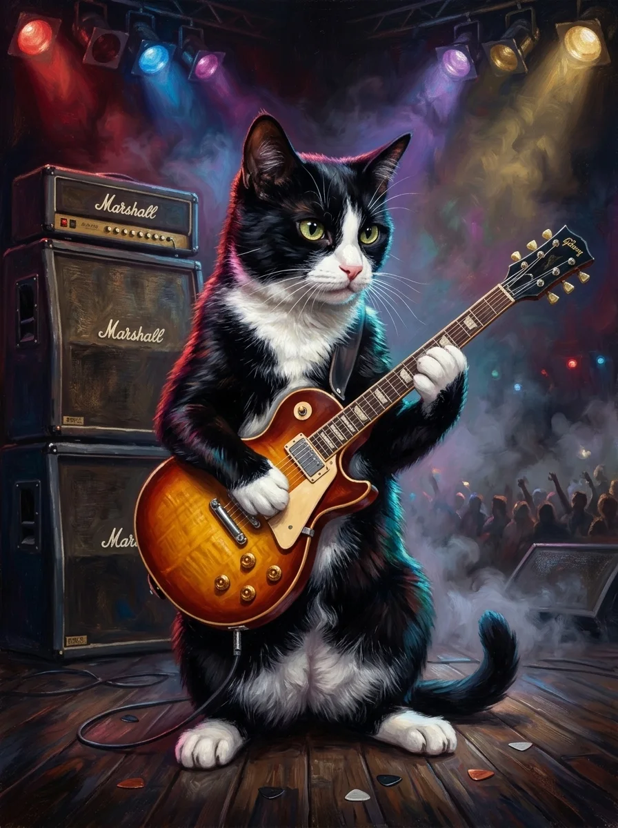 The Guitarist pet portrait example