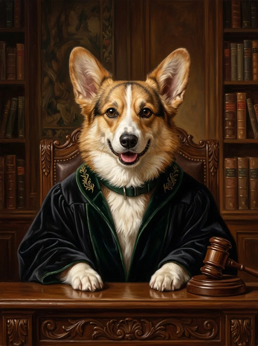 The Judge pet portrait example