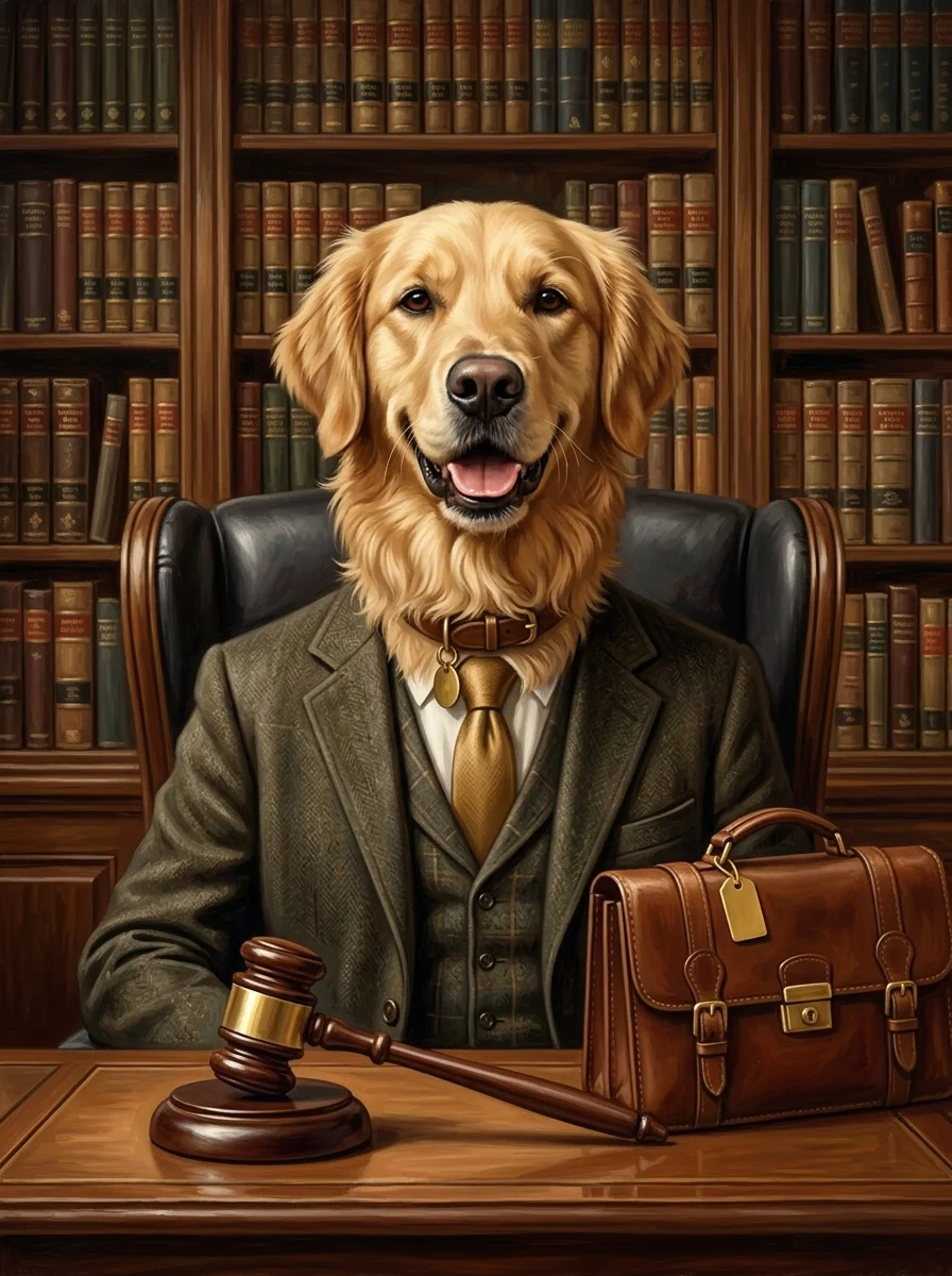 The Lawyer pet portrait example