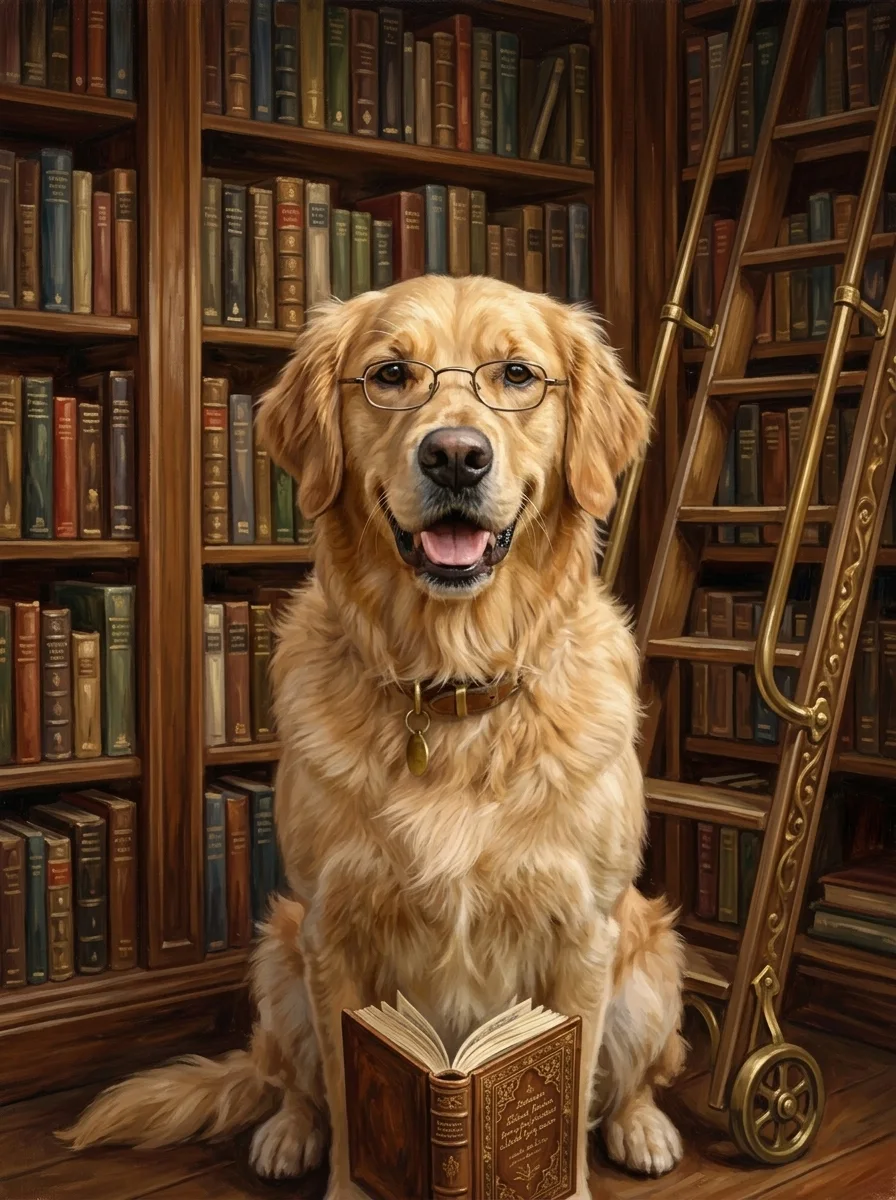 The Librarian pet portrait example