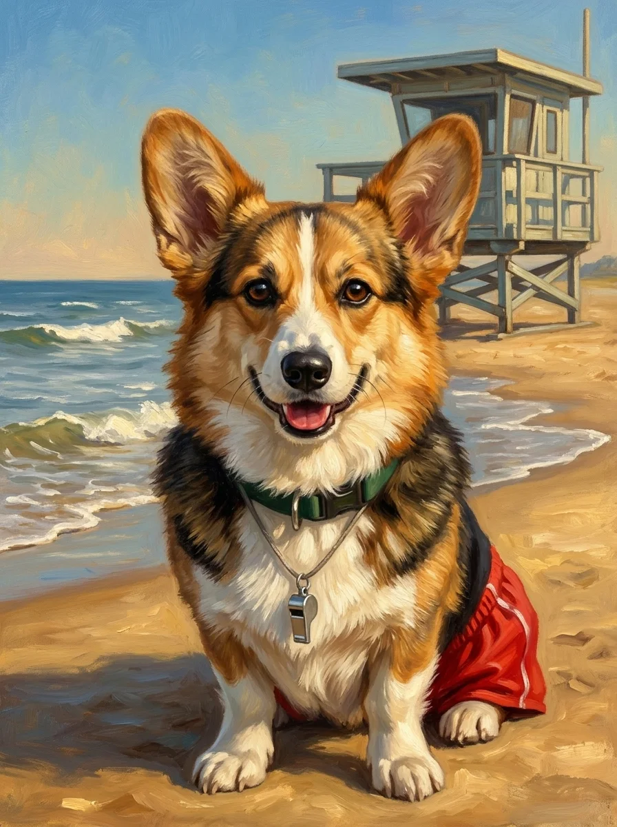The Lifeguard pet portrait example