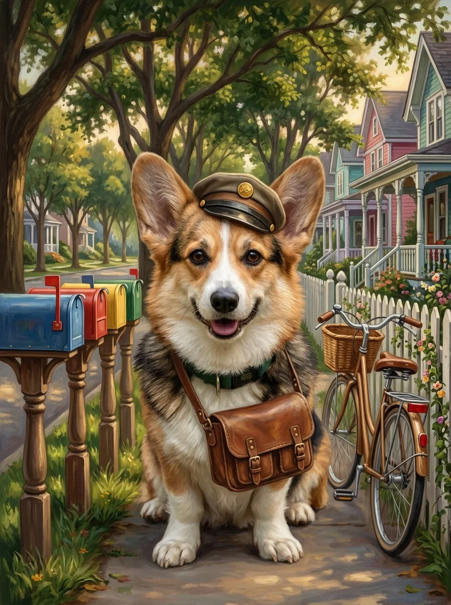 The Mail Carrier pet portrait example