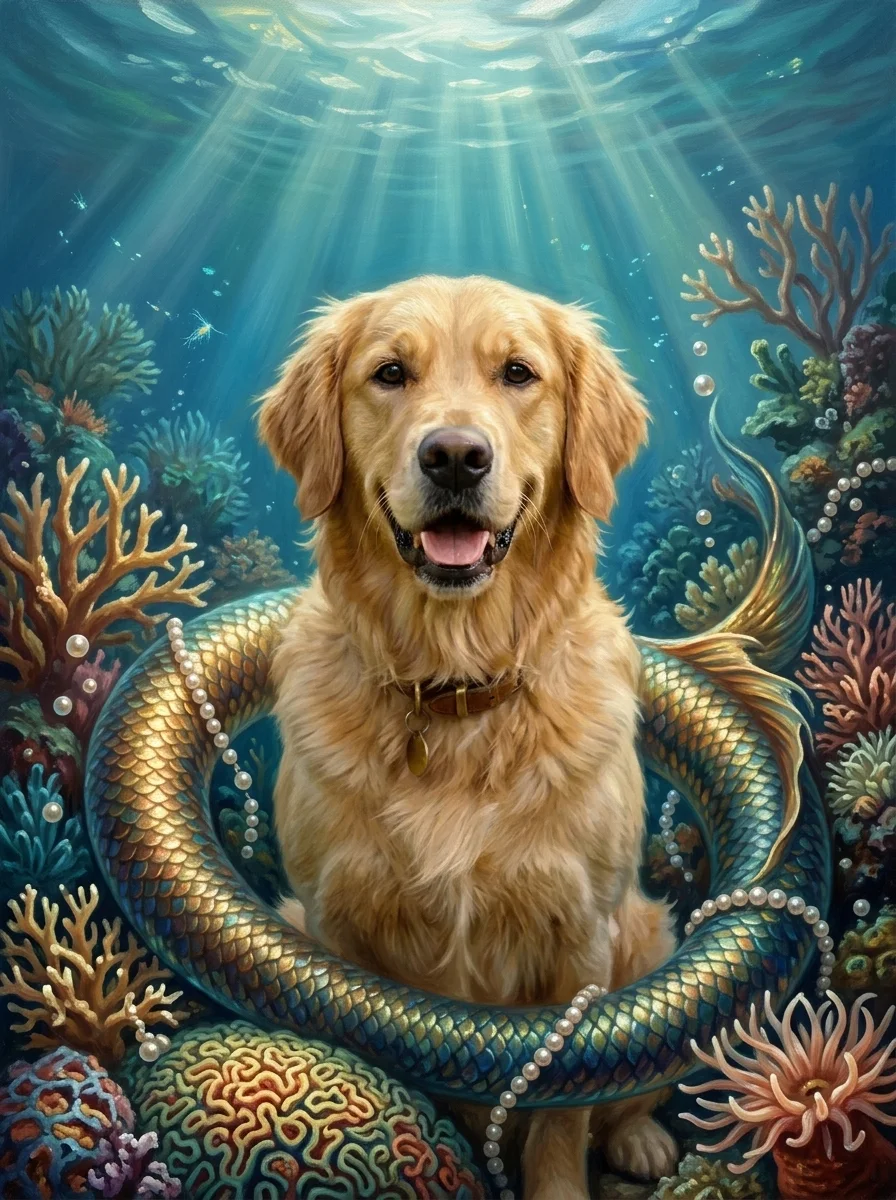 The Mermaid pet portrait example