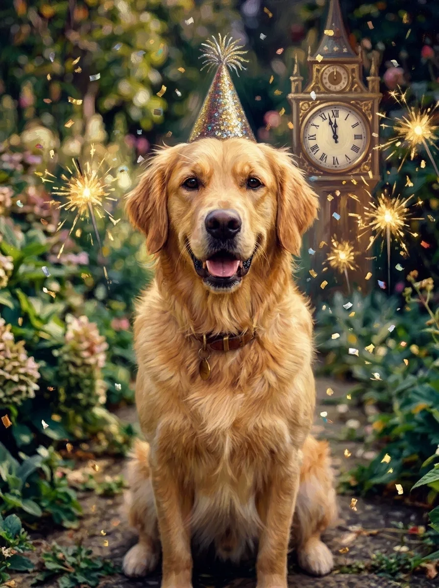 New Year Party Pet Portrait