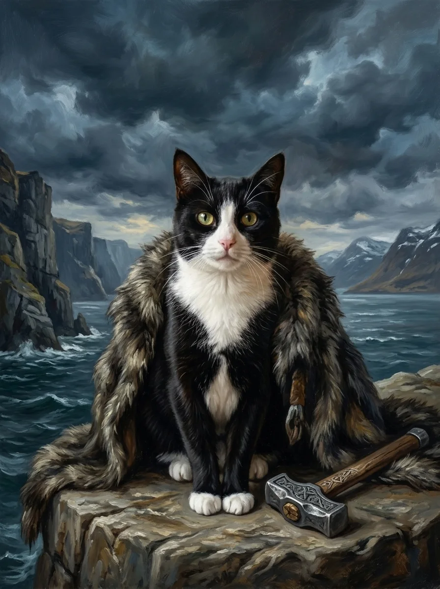 The Norse God pet portrait example