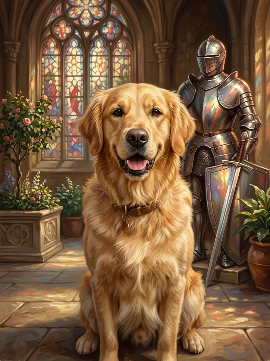 The Paladin pet portrait example
