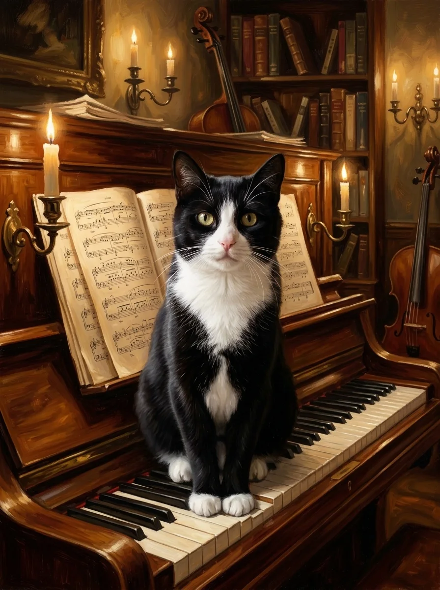 The Pianist pet portrait example