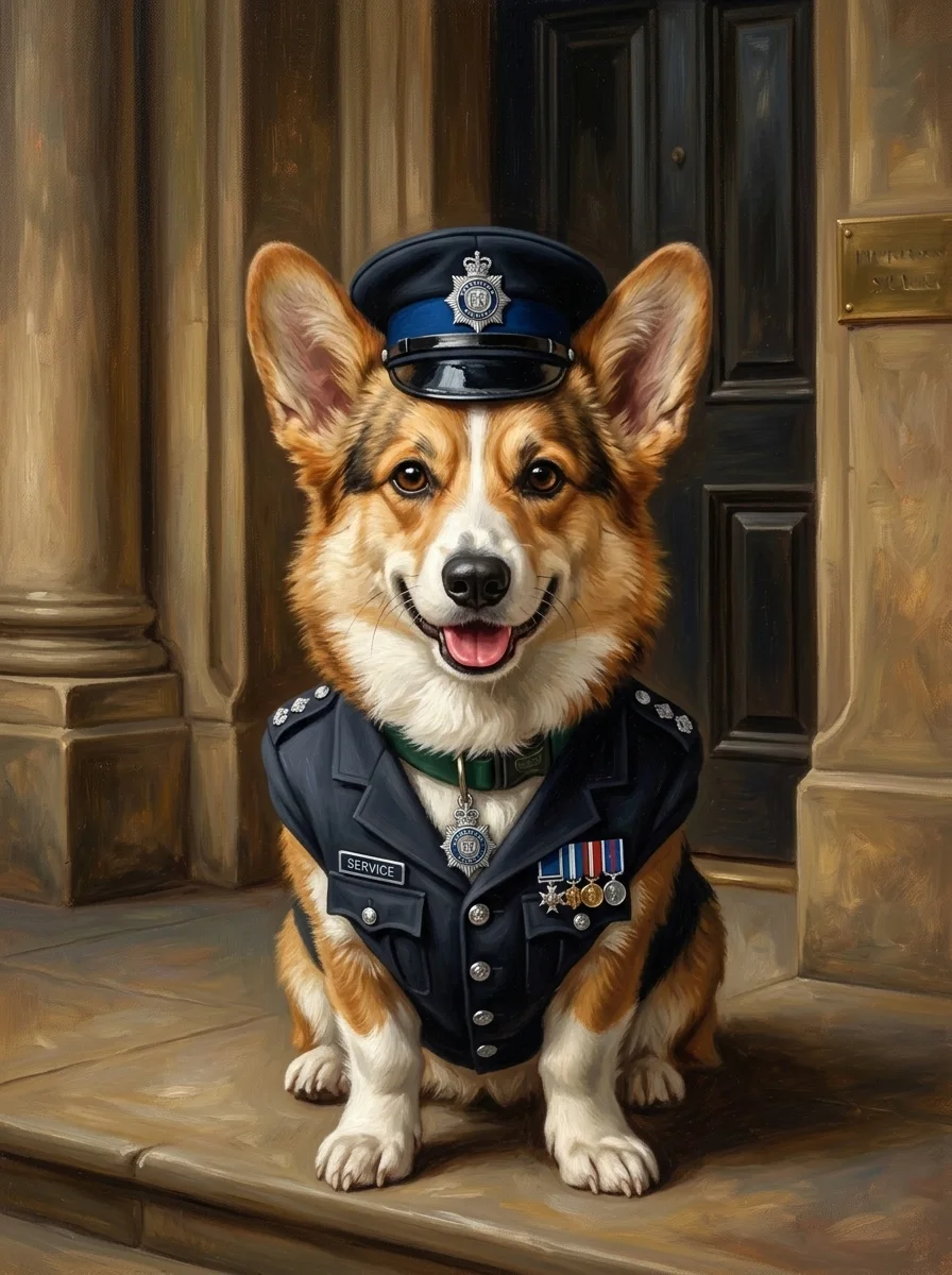 The Officer pet portrait example