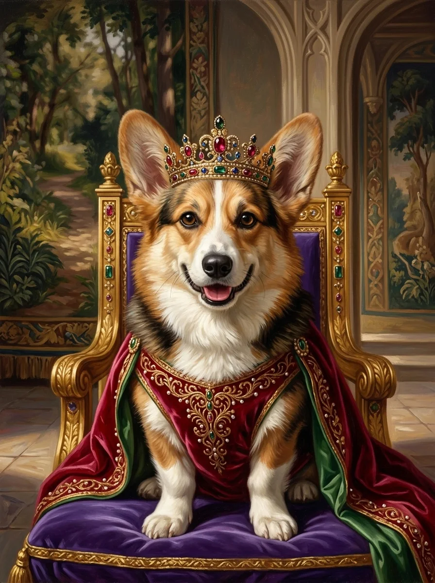 The Queen pet portrait example