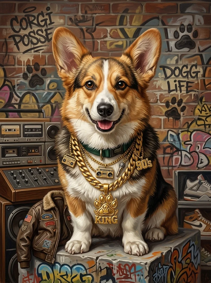 The Rapper pet portrait example