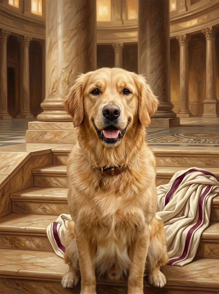 The Roman Senator pet portrait example