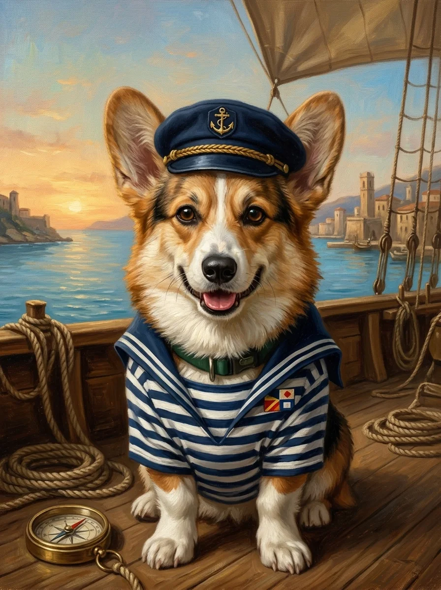 The Sailor pet portrait example