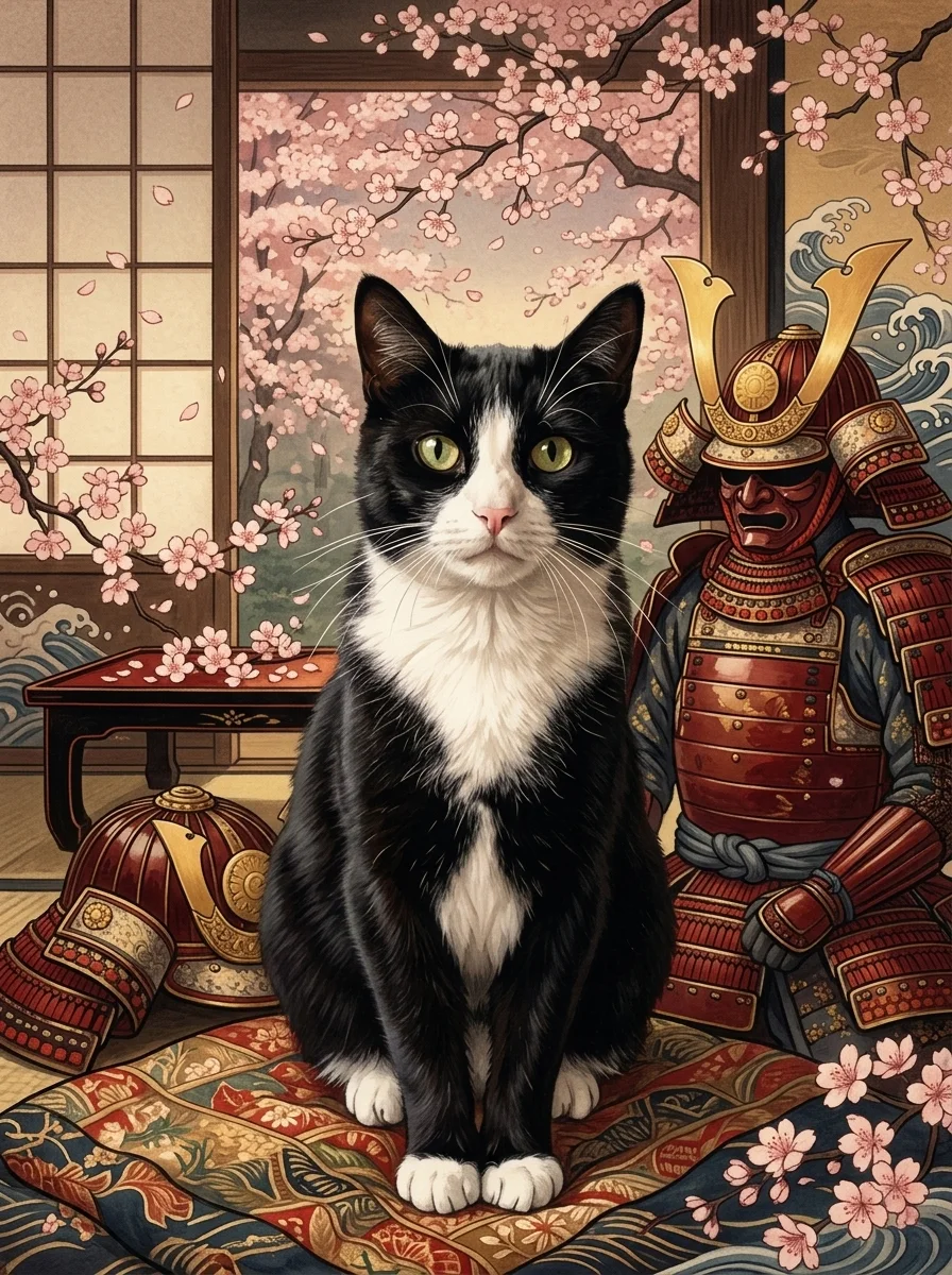 The Samurai pet portrait example