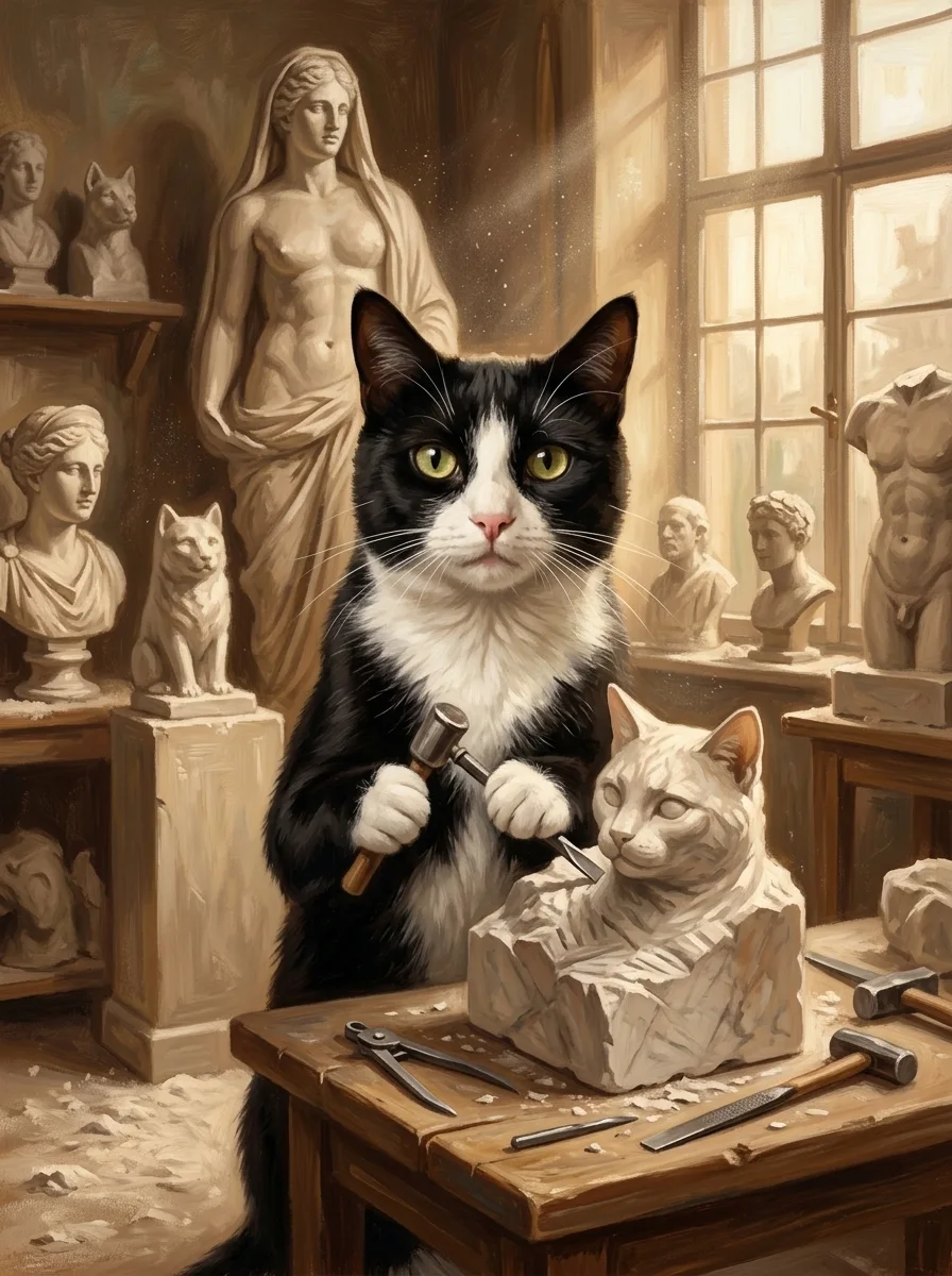 The Sculptor pet portrait example