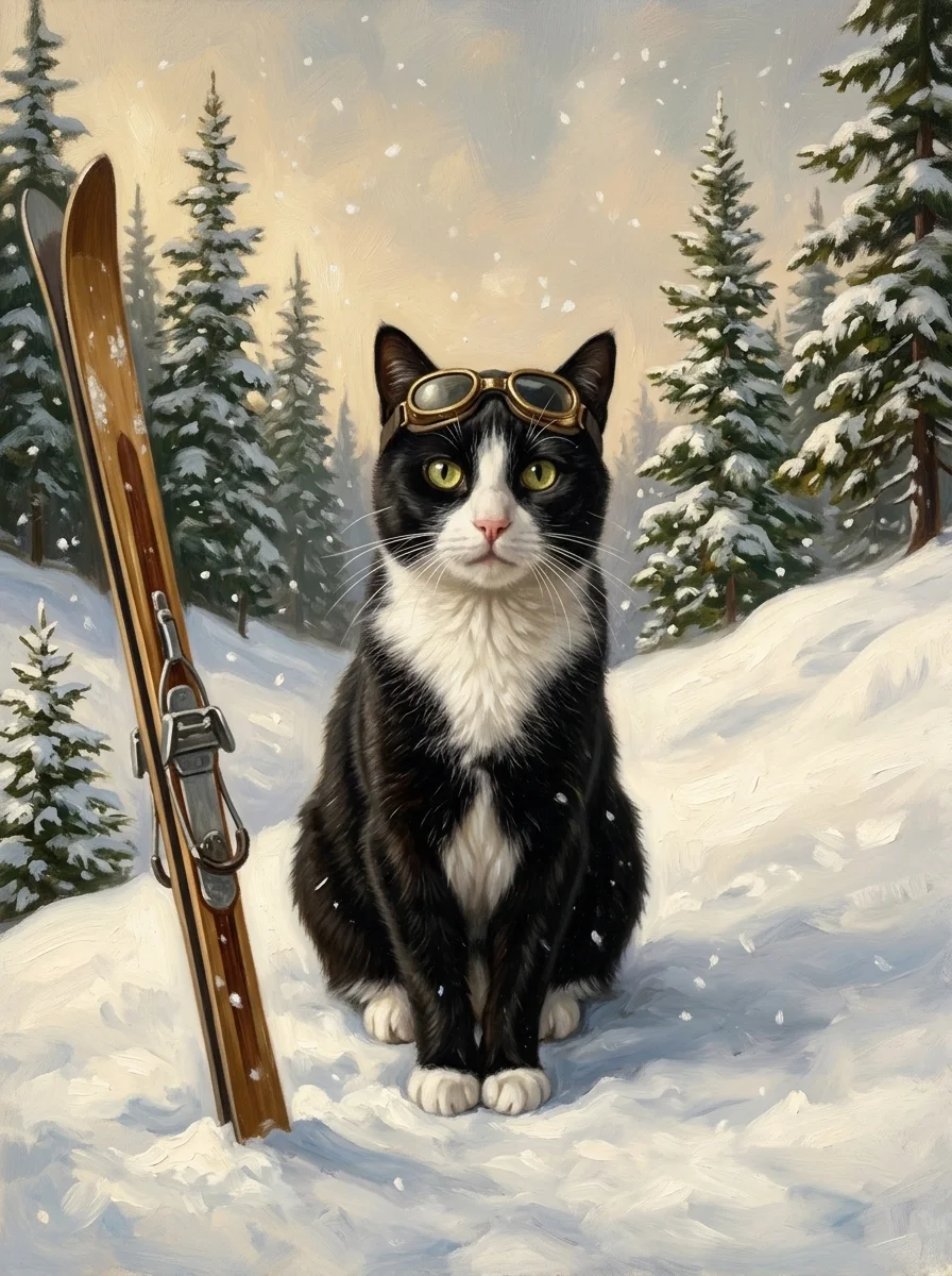 The Ski Instructor pet portrait example