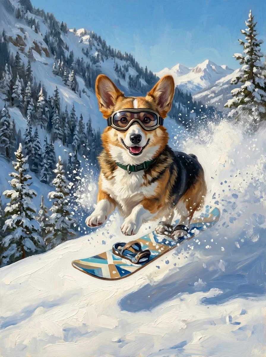 Snowboarder Pet Portrait