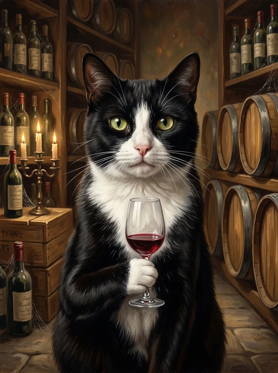 The Sommelier pet portrait example