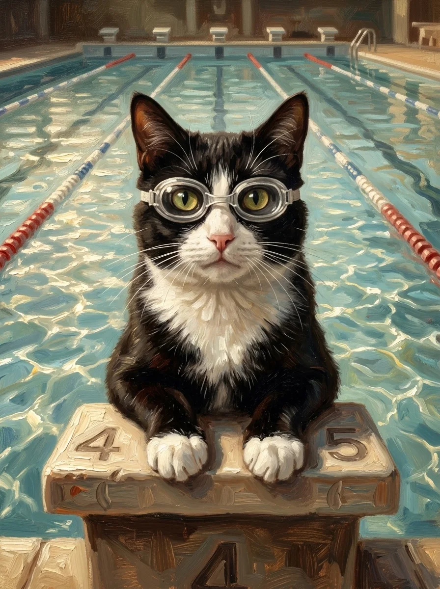 Swimmer Pet Portrait