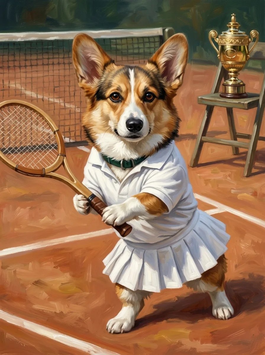 The Tennis Player pet portrait example