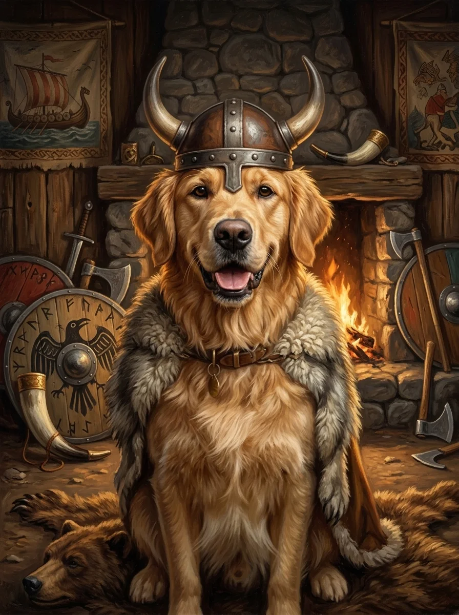 The Viking pet portrait example