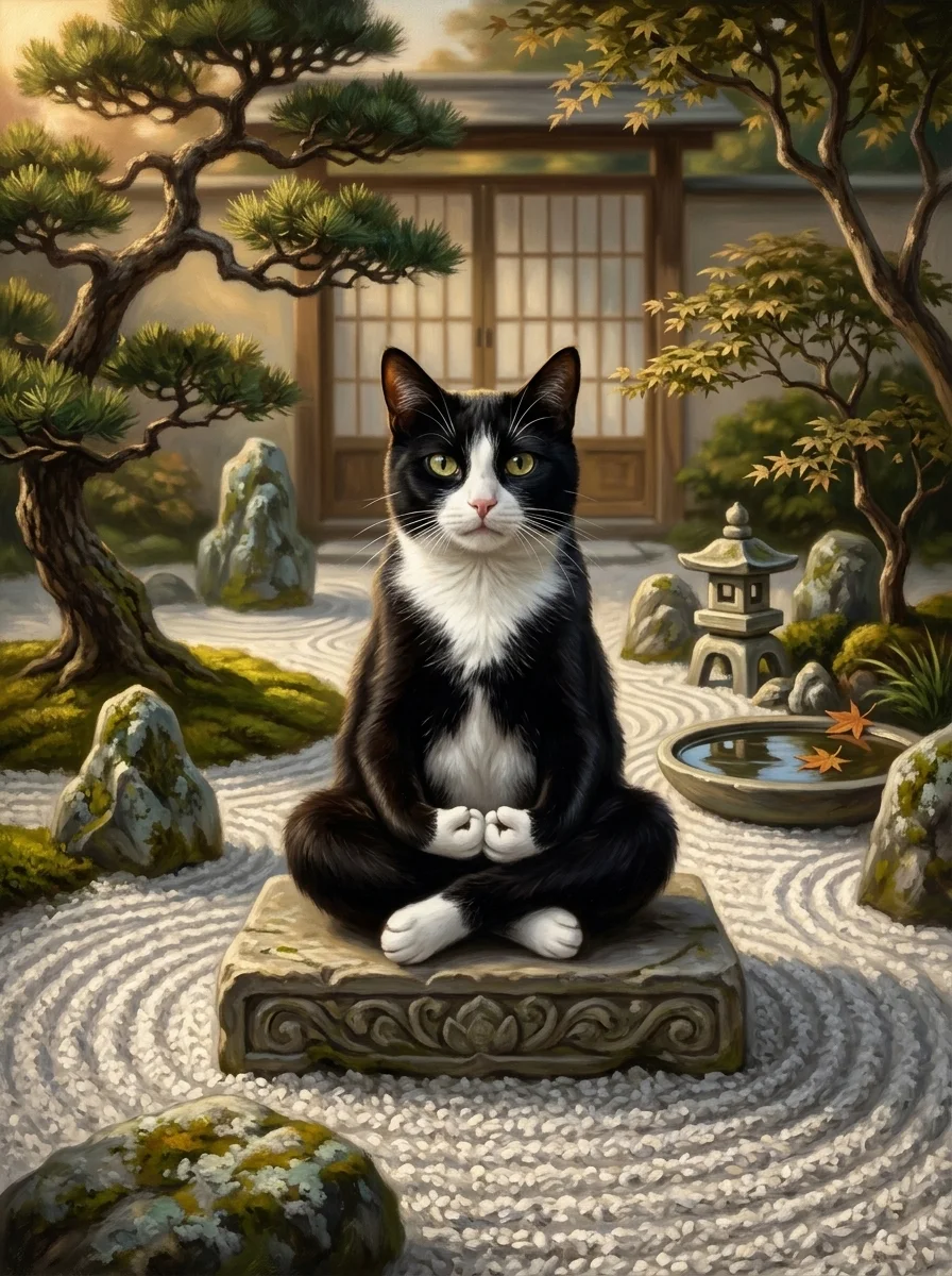 The Zen Master pet portrait example